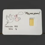 Moj prvi gram – kartica sa motivom rode (1g zlato)
